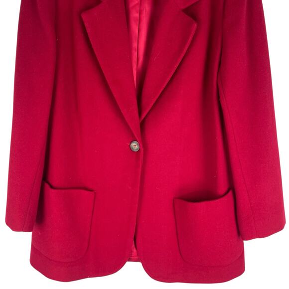 Lands' End Wool Cashmere Blend One Button Blazer Jacket Red SIze 10 - Picture 4 of 9